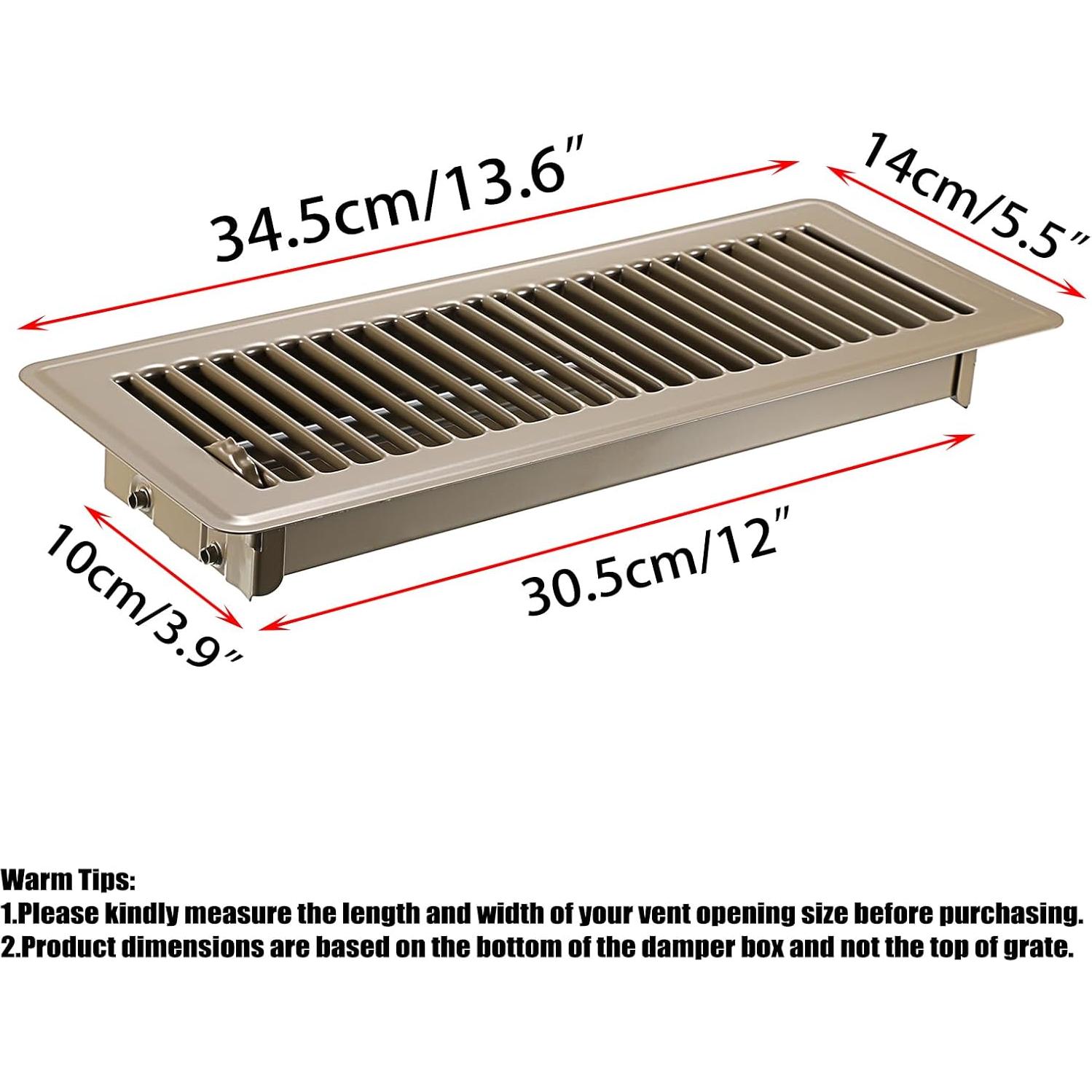 Cubiertas de Ventilación de Piso Sumnacon Metal 4x30 cm 3 Pzas