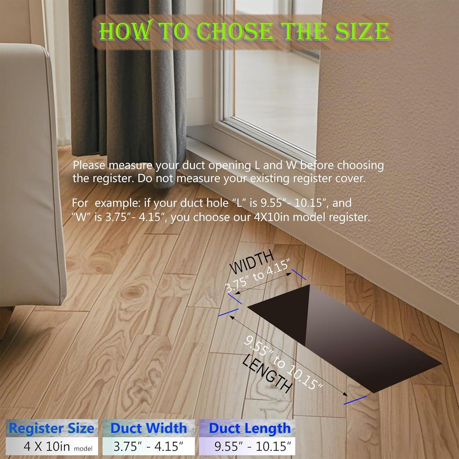 Deflector de Ventilación 4x10" Negro ZLEYECZ - 2 Paquete