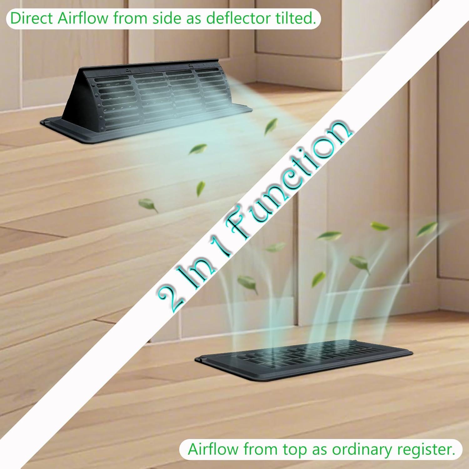 Deflector de Ventilación 4x10" Negro ZLEYECZ - 2 Paquete