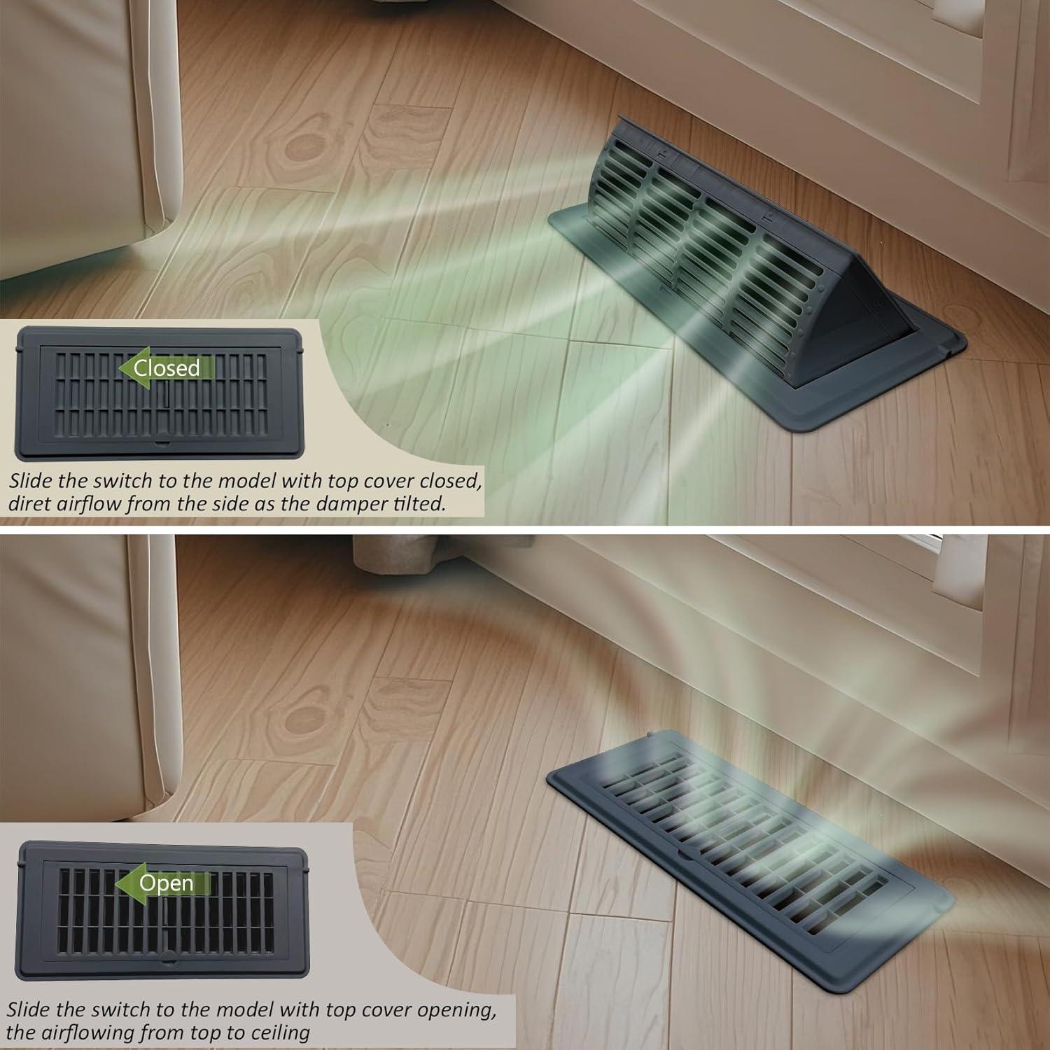 Deflector de Ventilación 4x10" Negro ZLEYECZ - 2 Paquete