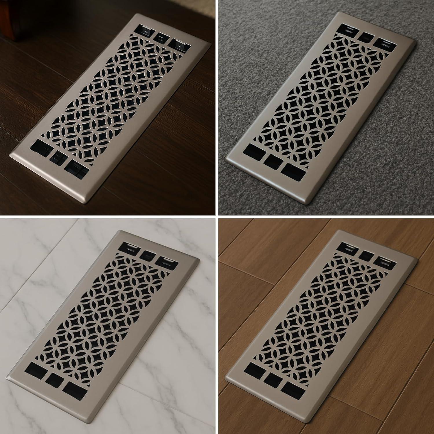 Cubierta de Ventilación de Piso GCDS Home 4x10 Níquel Satinado