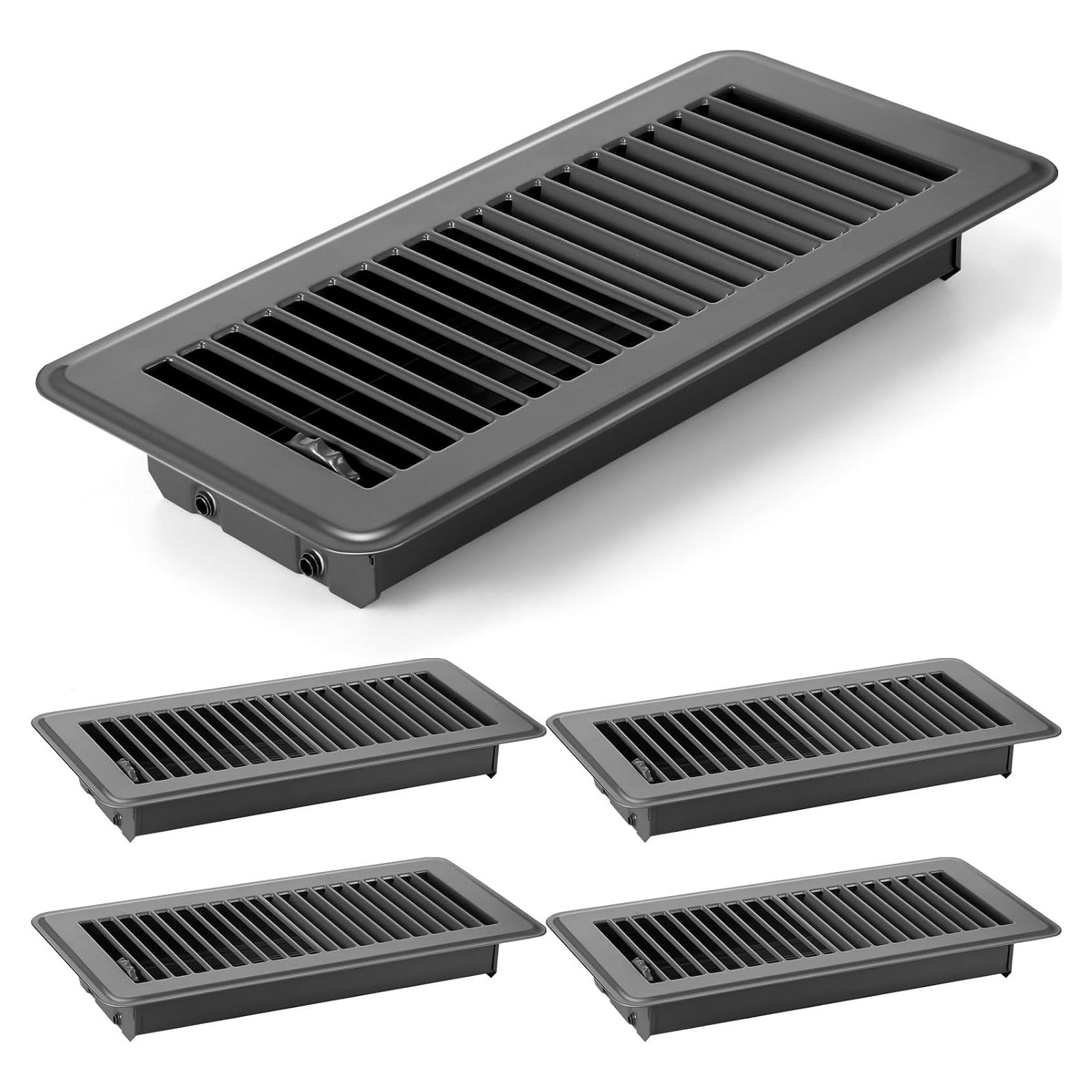 Cubiertas de Ventilación de Piso Fumete 4x10" Gris - 4 Pcs