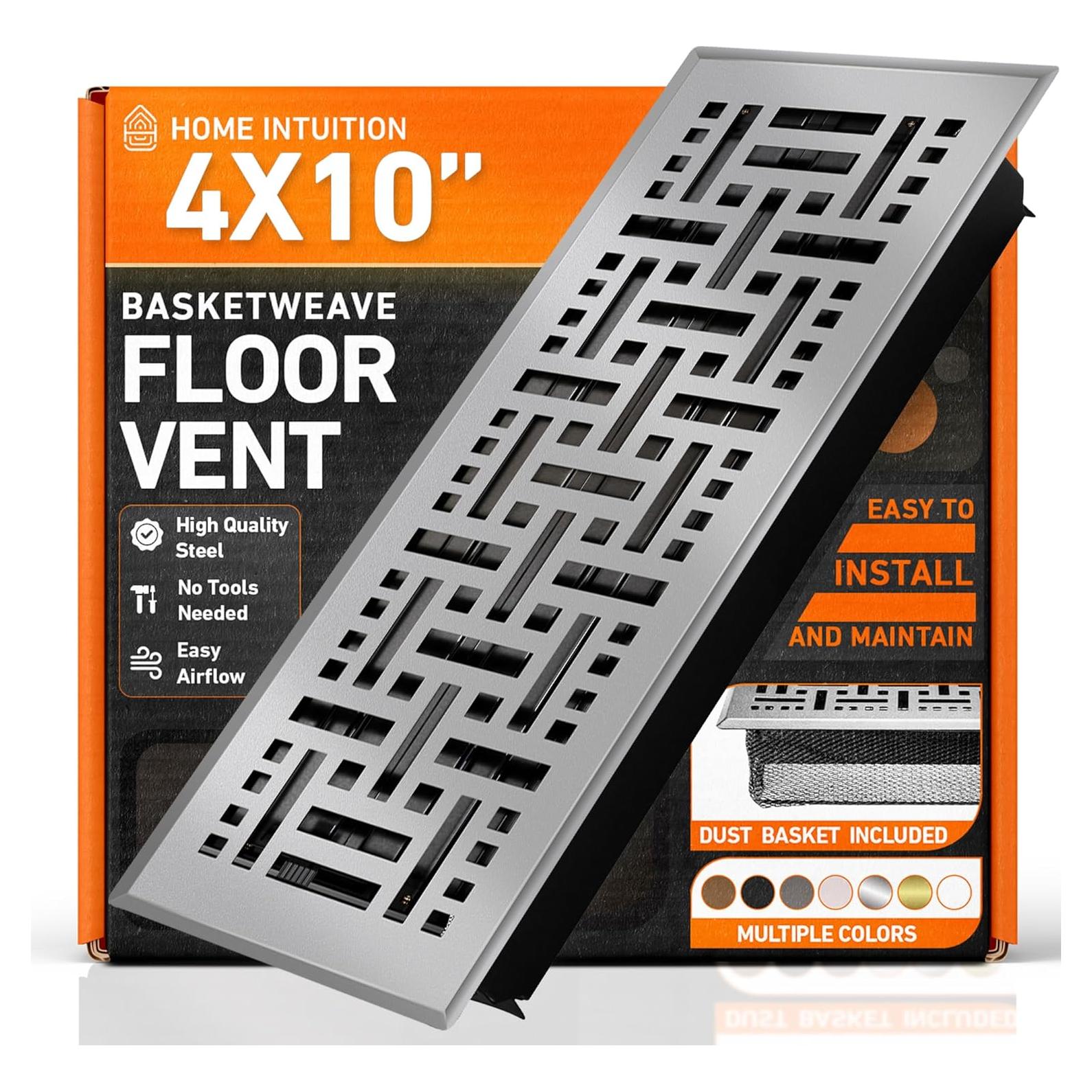 Cubierta de Ventilación de Piso 10x25 cm Home Intuition Gris Claro