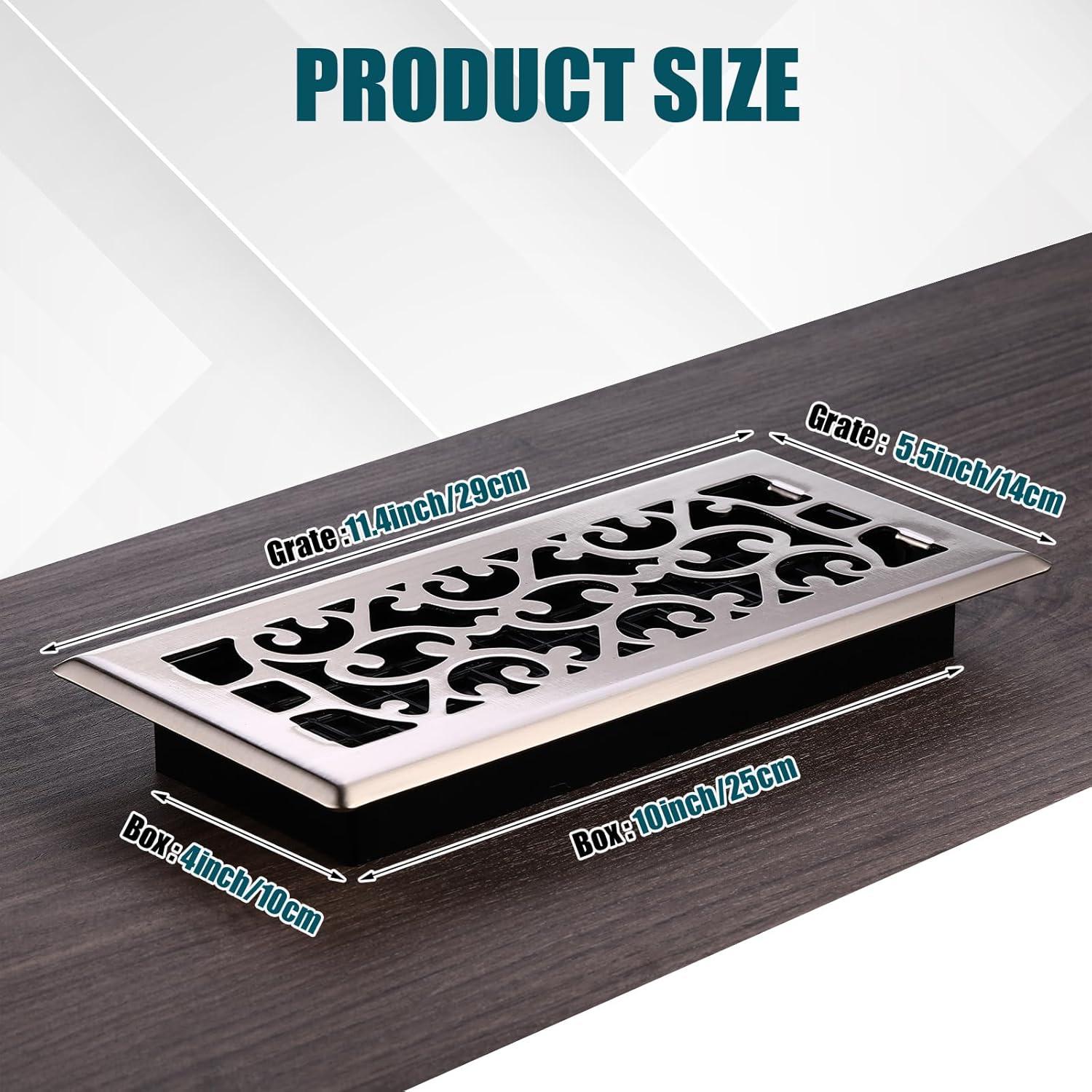 10 Rejillas de Piso de Acero Carbono Ajustables 25.4x10 cm