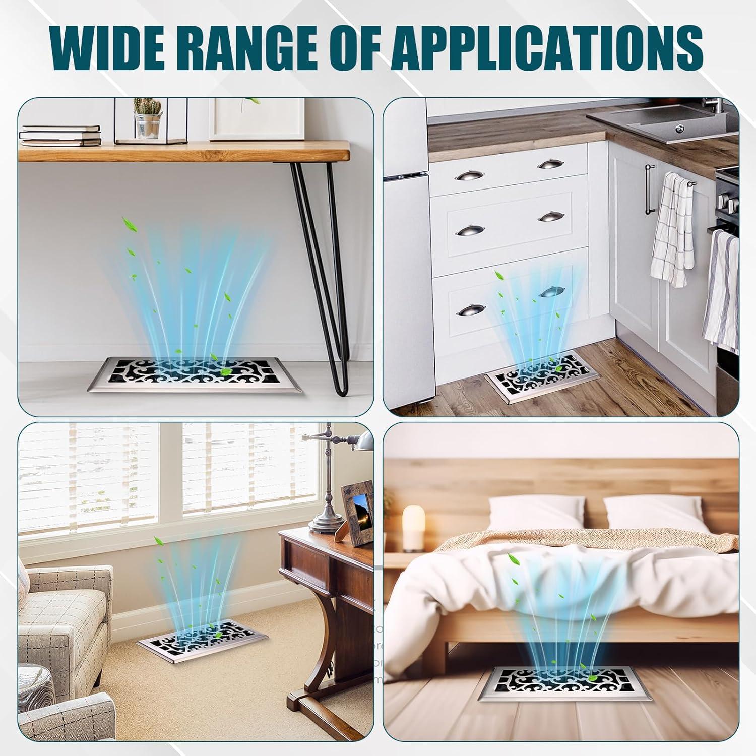 10 Rejillas de Piso de Acero Carbono Ajustables 25.4x10 cm