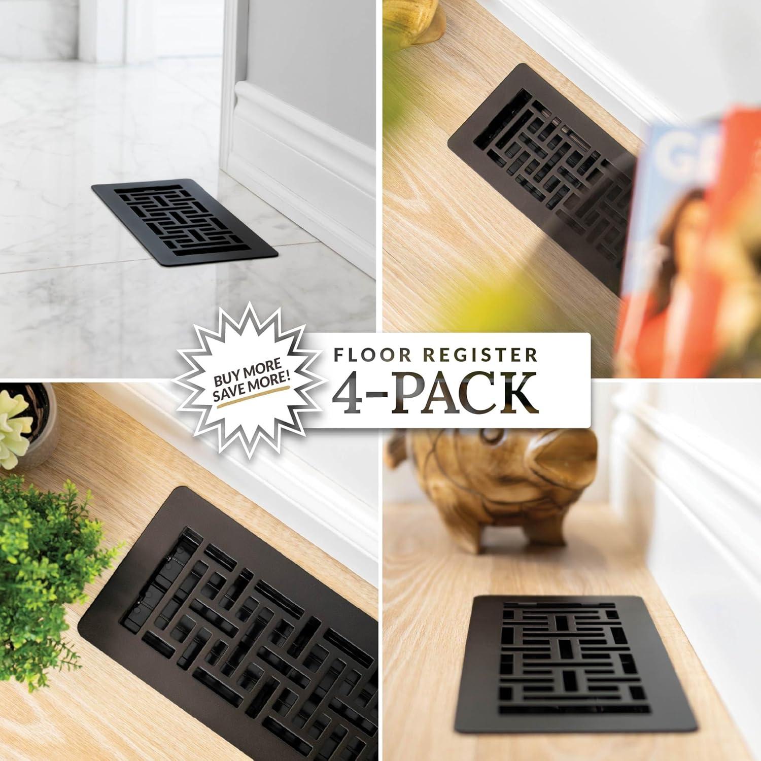 Rejilla de Bajo Perfil Decor Grates LAJH410-BLK 10x25 cm Negro