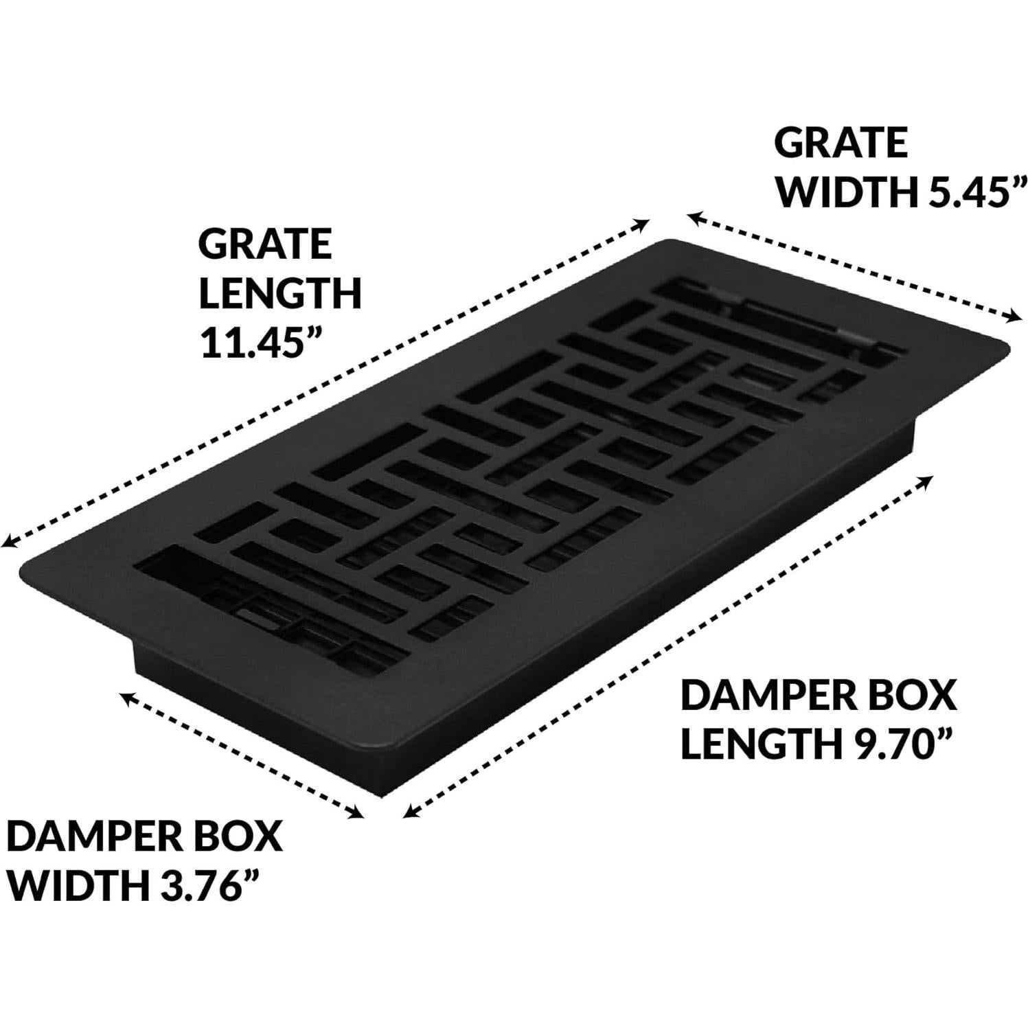 Rejilla de Bajo Perfil Decor Grates LAJH410-BLK 10x25 cm Negro
