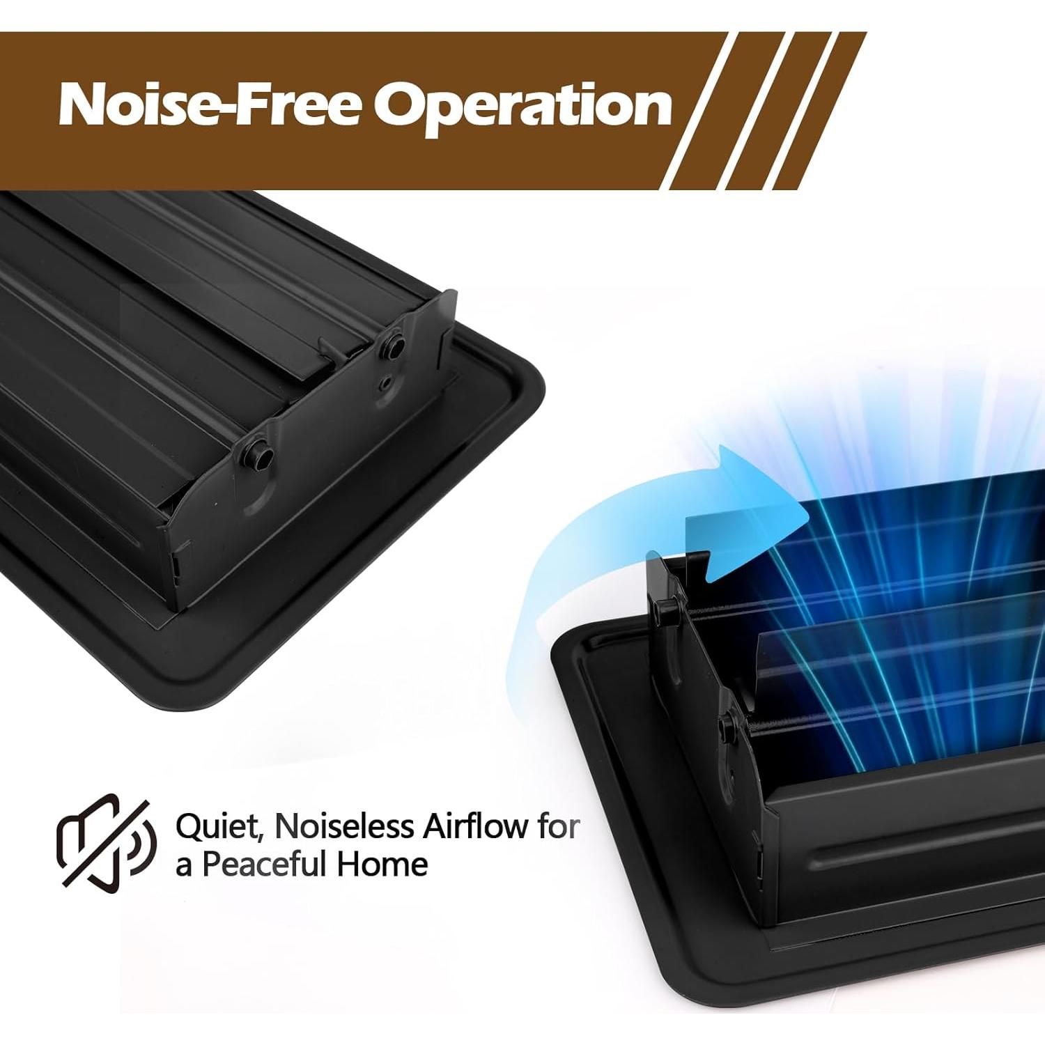 Registro de Piso 10x25 cm WAWINY 6 Pzas Acero Negro Ajustable