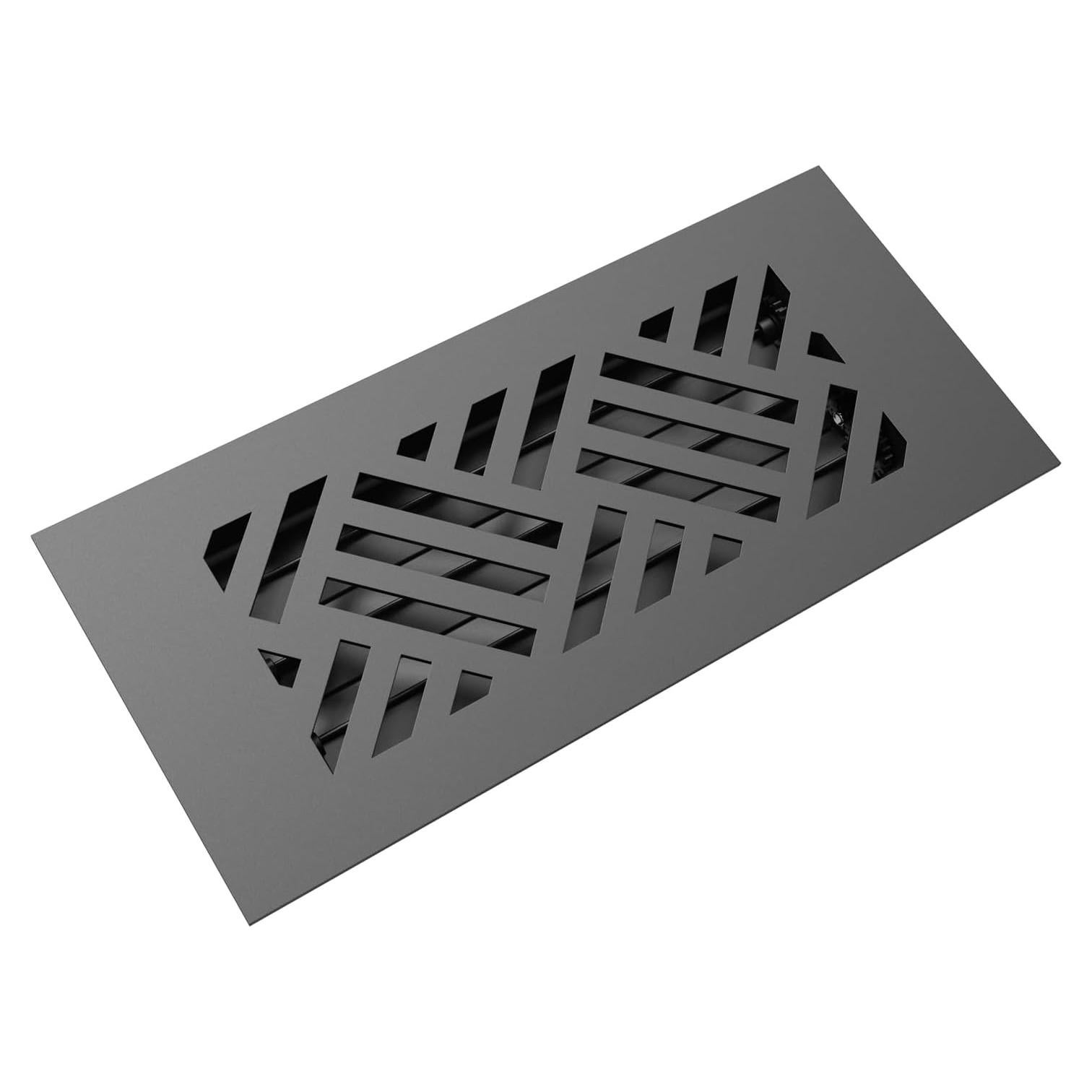 Rejilla de Ventilación de Piso Reggio 4x10 Negro Acero