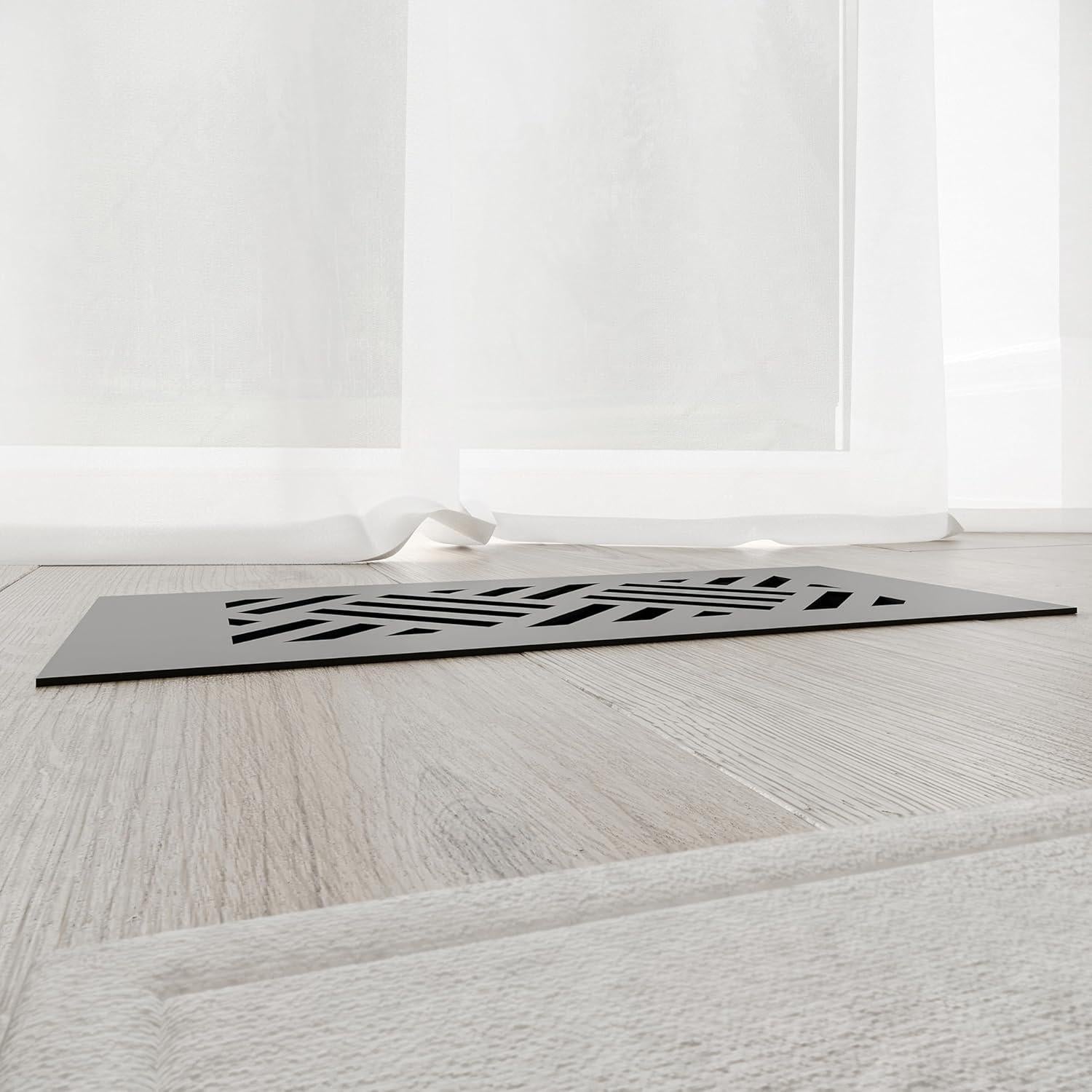 Rejilla de Ventilación de Piso Reggio 4x10 Negro Acero