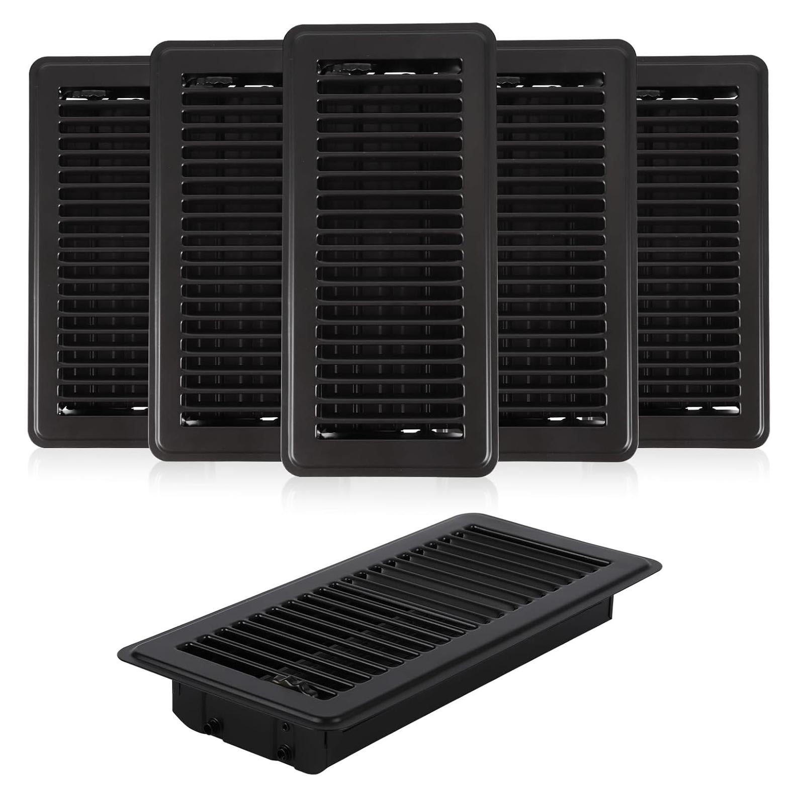 6 Cubiertas de Ventilación de Piso 4x10 Metal Negro 20 MULE TEAM