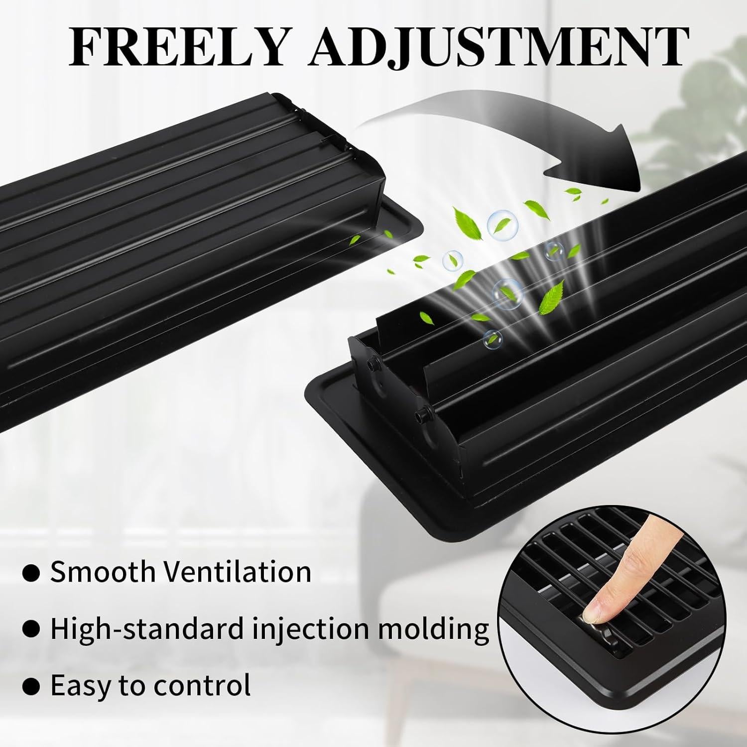 6 Cubiertas de Ventilación de Piso 4x10 Metal Negro 20 MULE TEAM