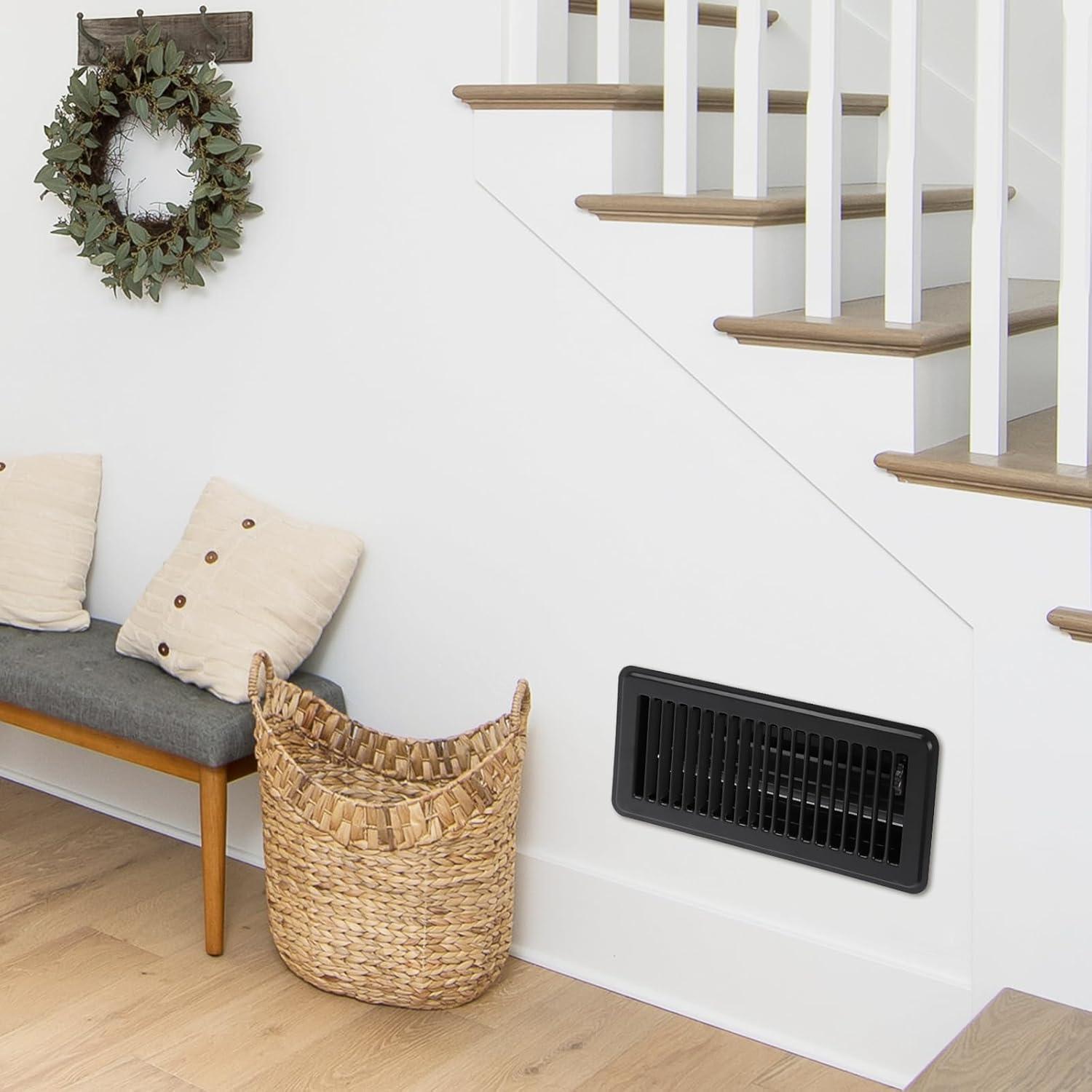 6 Cubiertas de Ventilación de Piso 4x10 Metal Negro 20 MULE TEAM