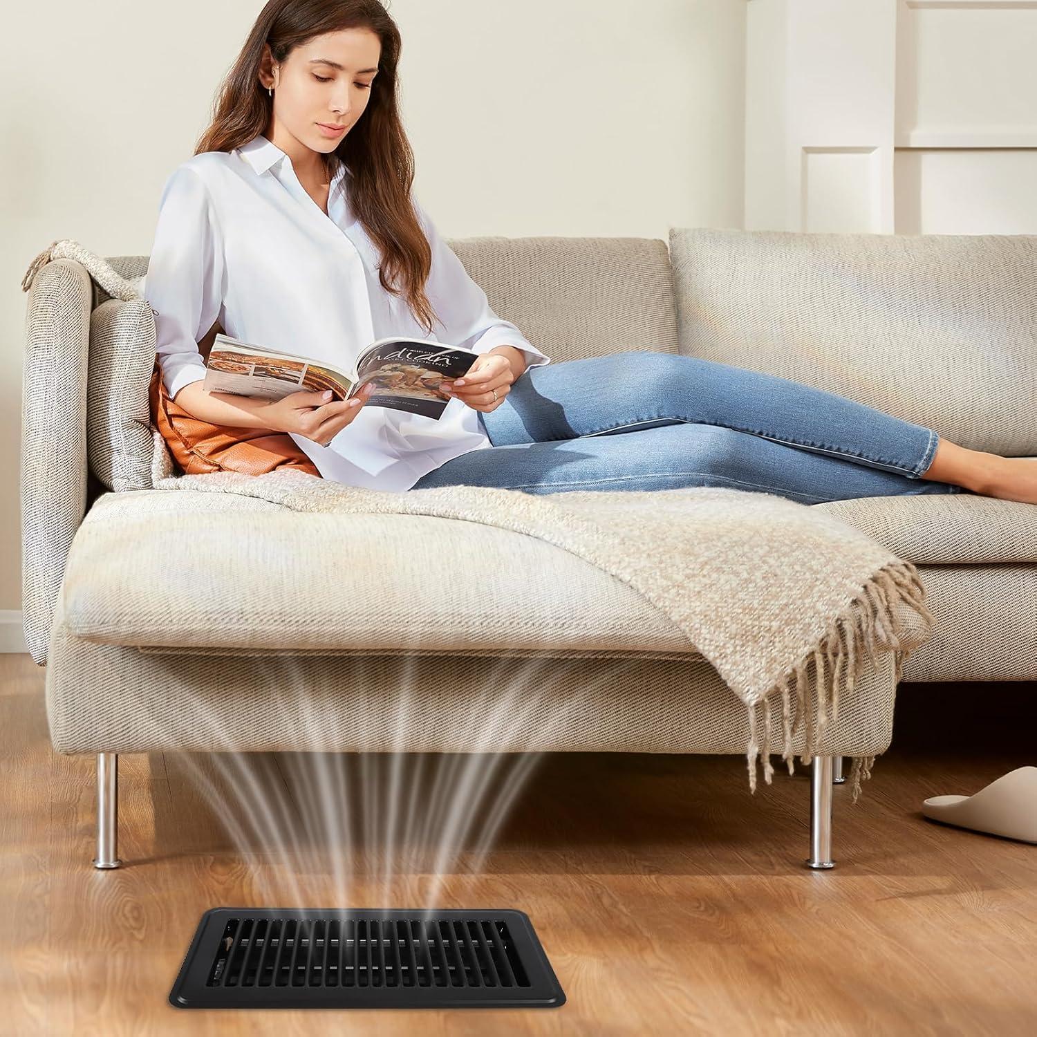 6 Cubiertas de Ventilación de Piso 4x10 Metal Negro 20 MULE TEAM