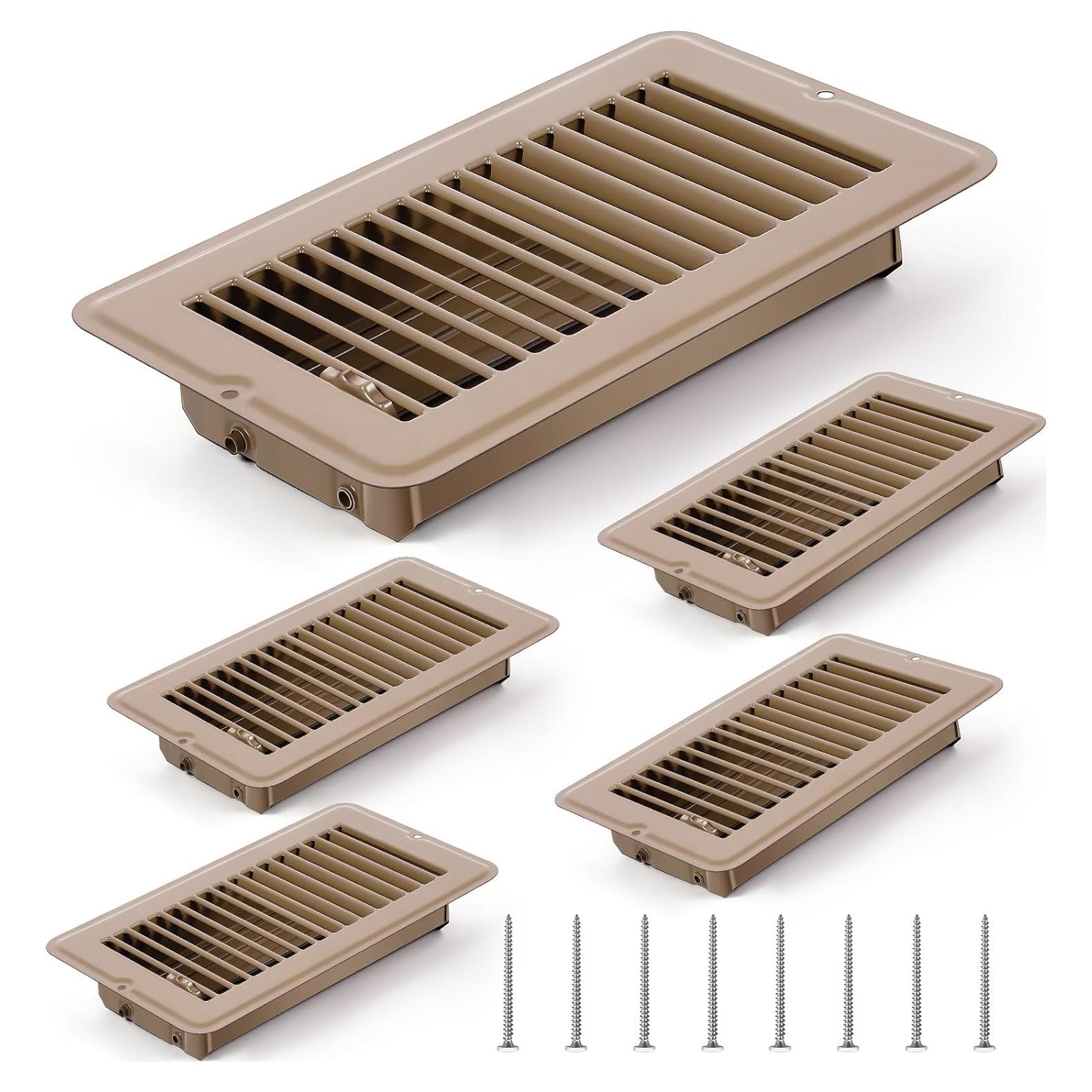 Cubierta de Ventilación de Piso Metalica Tandefio 4 Pcs 10x20 cm