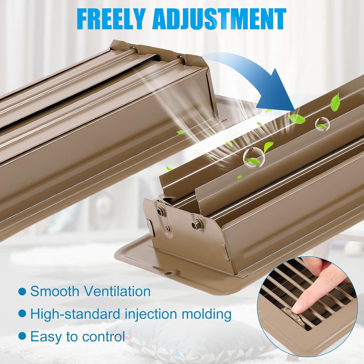 Cubierta de Ventilación de Piso Metalica Tandefio 4 Pcs 10x20 cm