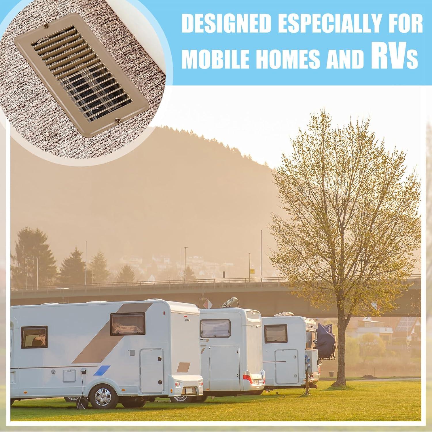 Cubierta de Ventilación de Piso Metalica Tandefio 4 Pcs 10x20 cm