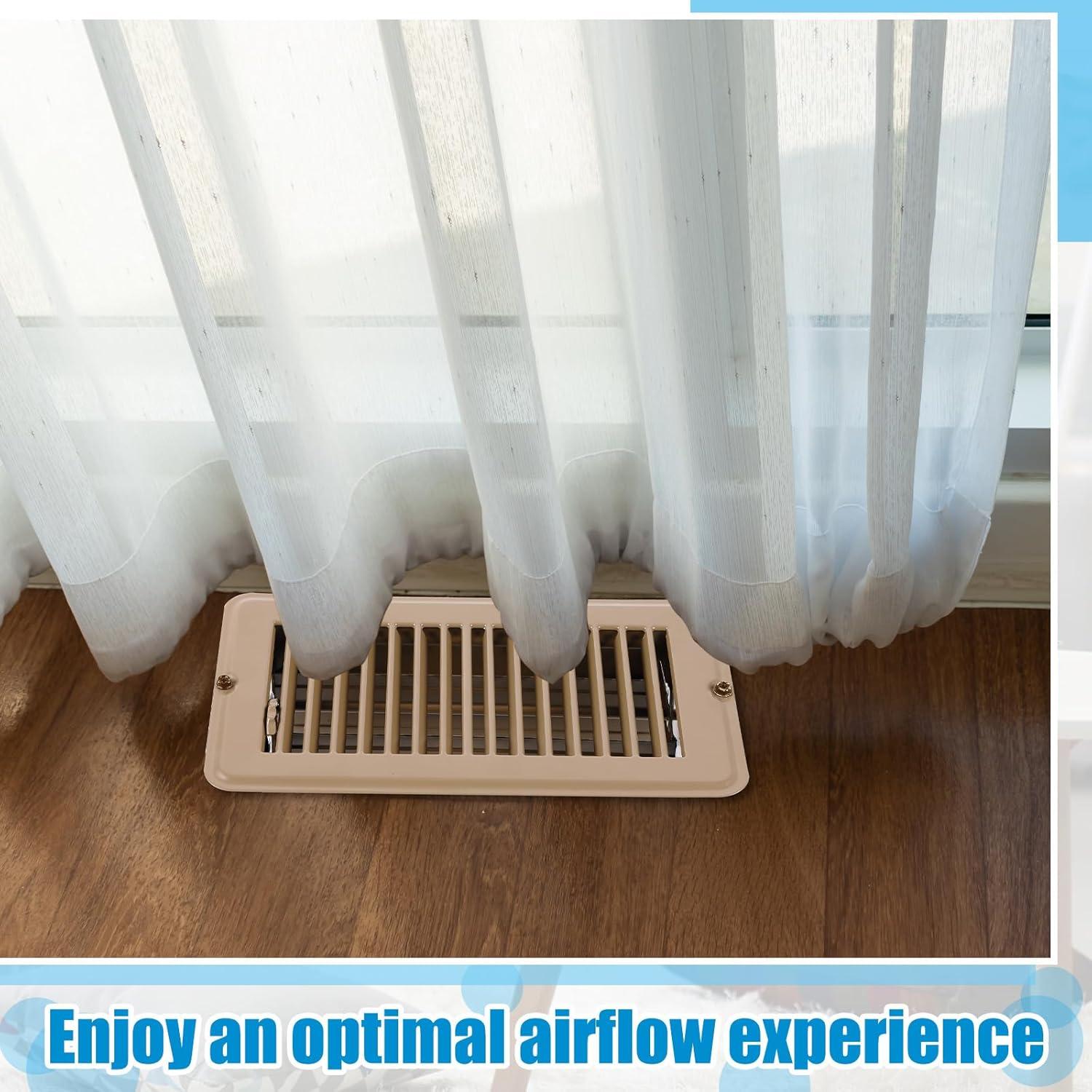 Cubierta de Ventilación de Piso Metalica Tandefio 4 Pcs 10x20 cm