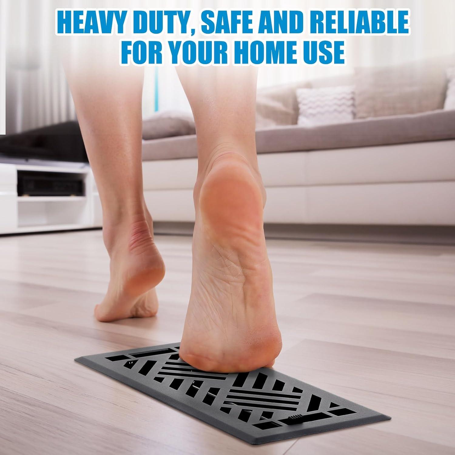 Cubiertas de Ventilación de Piso Blulu 2 Piezas 10x25 cm Negro