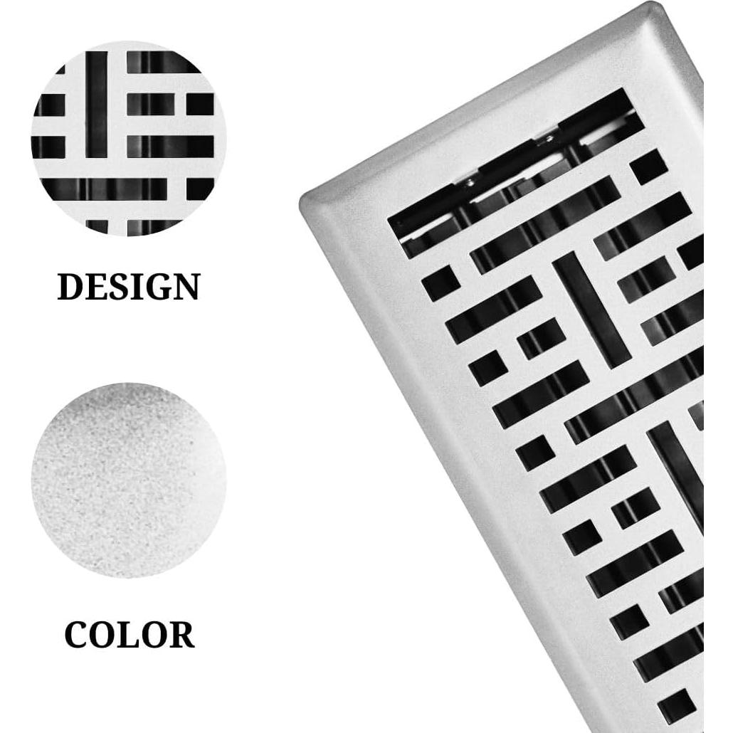 Registro de Piso de Acero Blanco Glaciar 10 cm x 25 cm