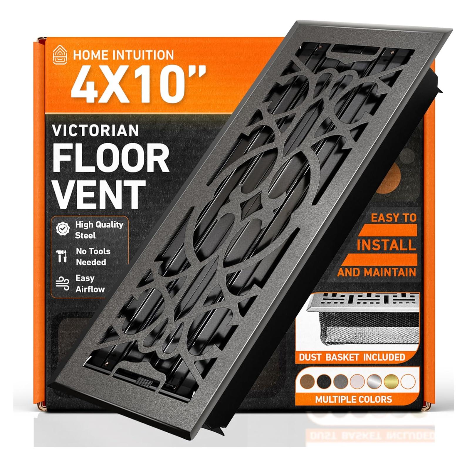 Cubierta de Ventilación de Piso 10x25 cm Home Intuition Gris