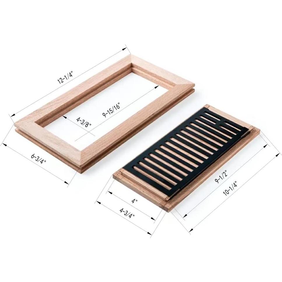 Registro de Piso de Madera de Roble Rojo Qirui 10x25 cm