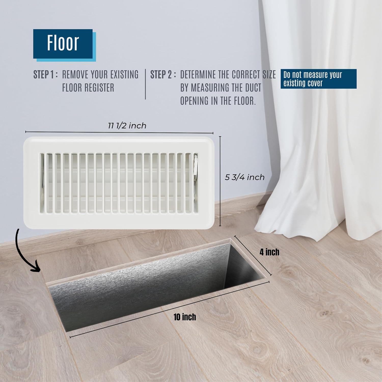 Registro de Piso Handua 4x10 Louvered Acero Blanco Roto