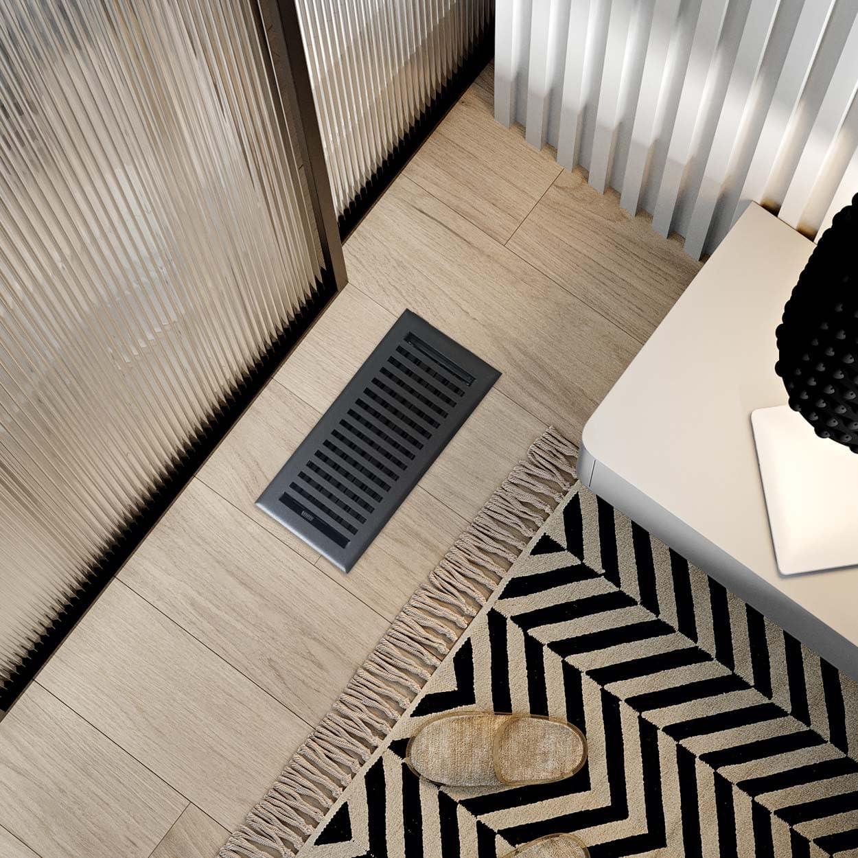 Cubierta de Ventilación Empire Register Co. 10x25.4cm Acero Negro