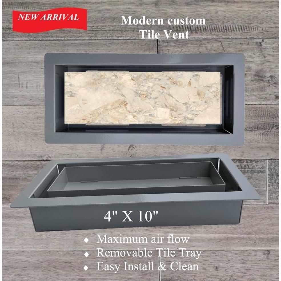 Cubierta de Ventilación de Piso MAZENHARD Gris 25.4x10.2cm