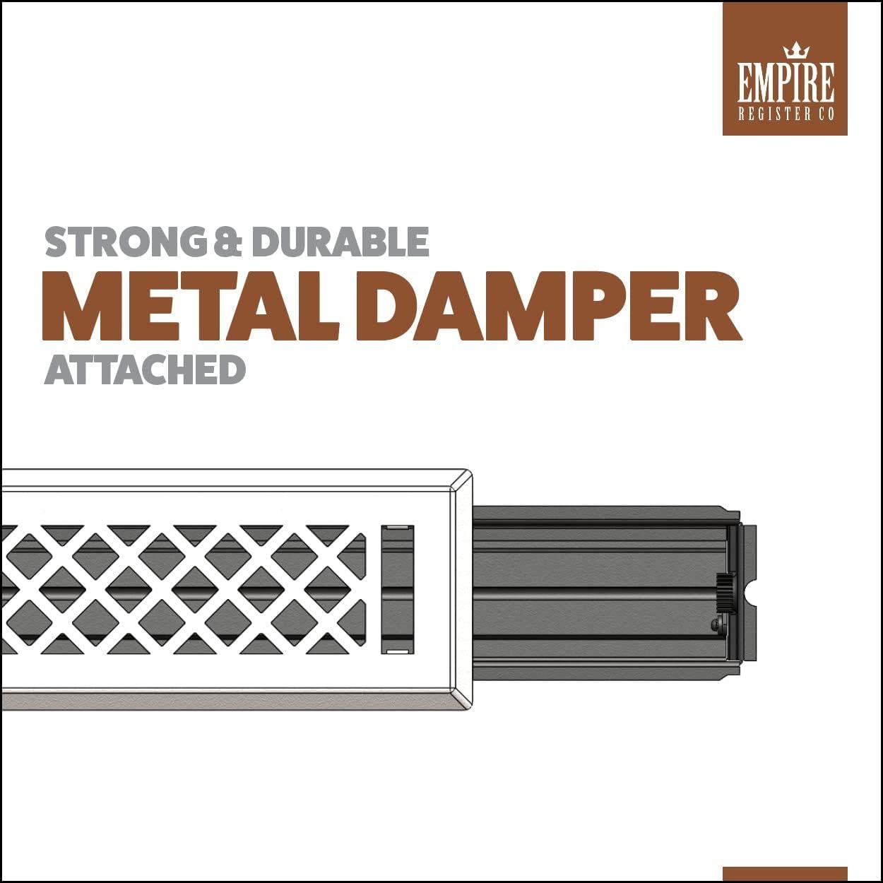 Cubierta de Ventilación de Acero Empire Register 2x12" Blanco