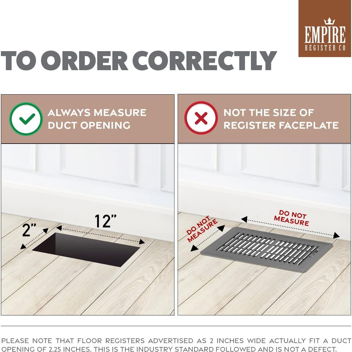 Cubierta de Ventilación de Acero Empire Register 2x12" Blanco
