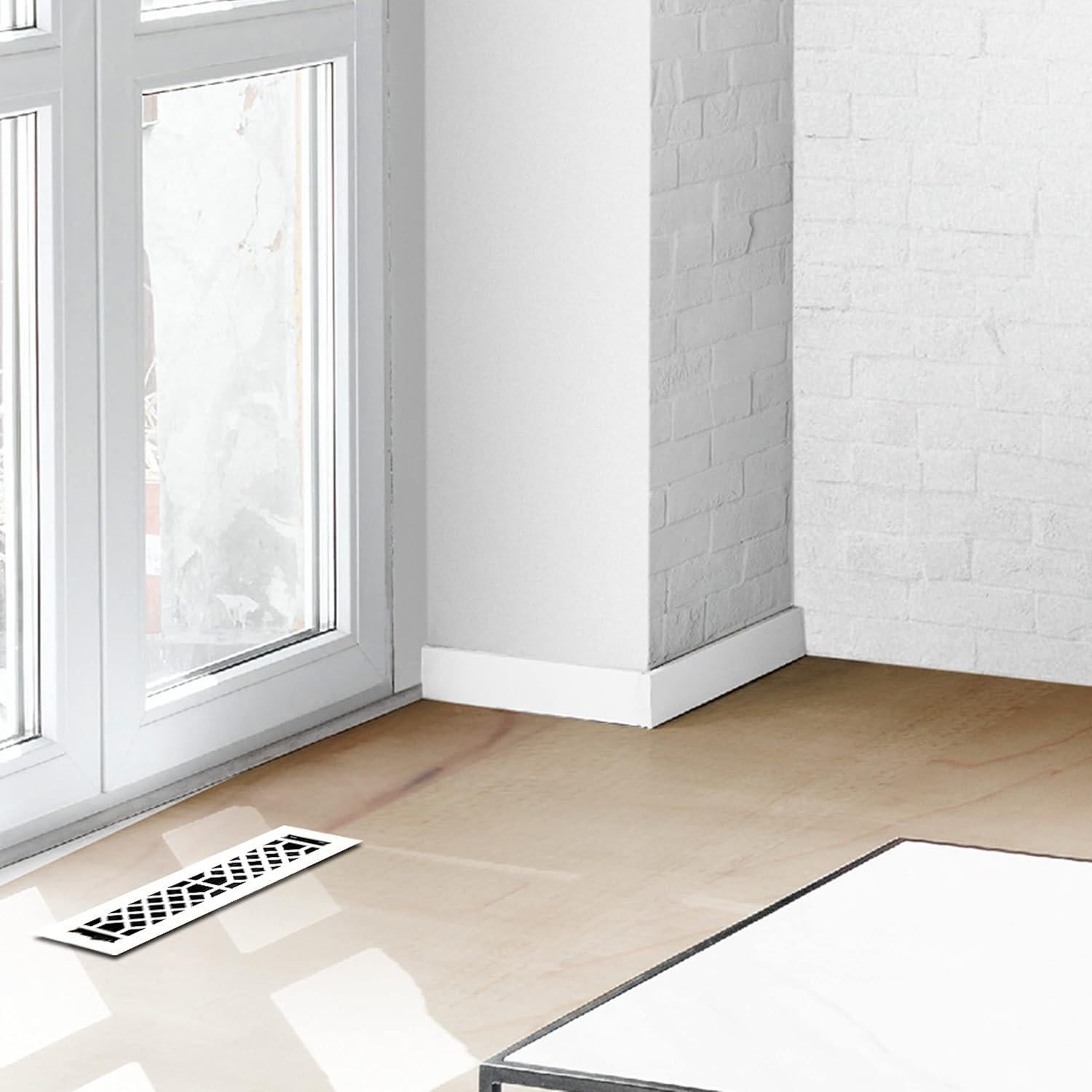 Cubierta de Ventilación de Acero Empire Register 2x12" Blanco