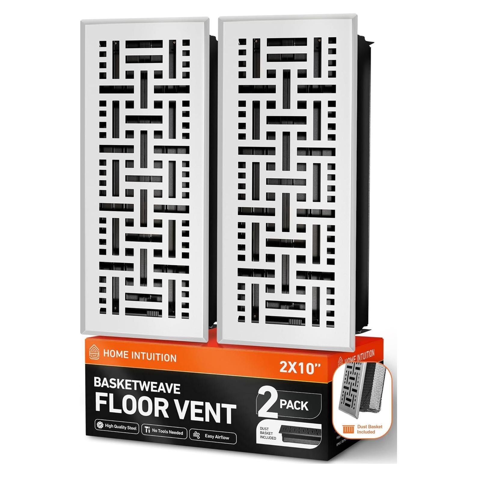 Cubierta de Ventilación de Suelo Home Intuition 4x10 cm Blanca