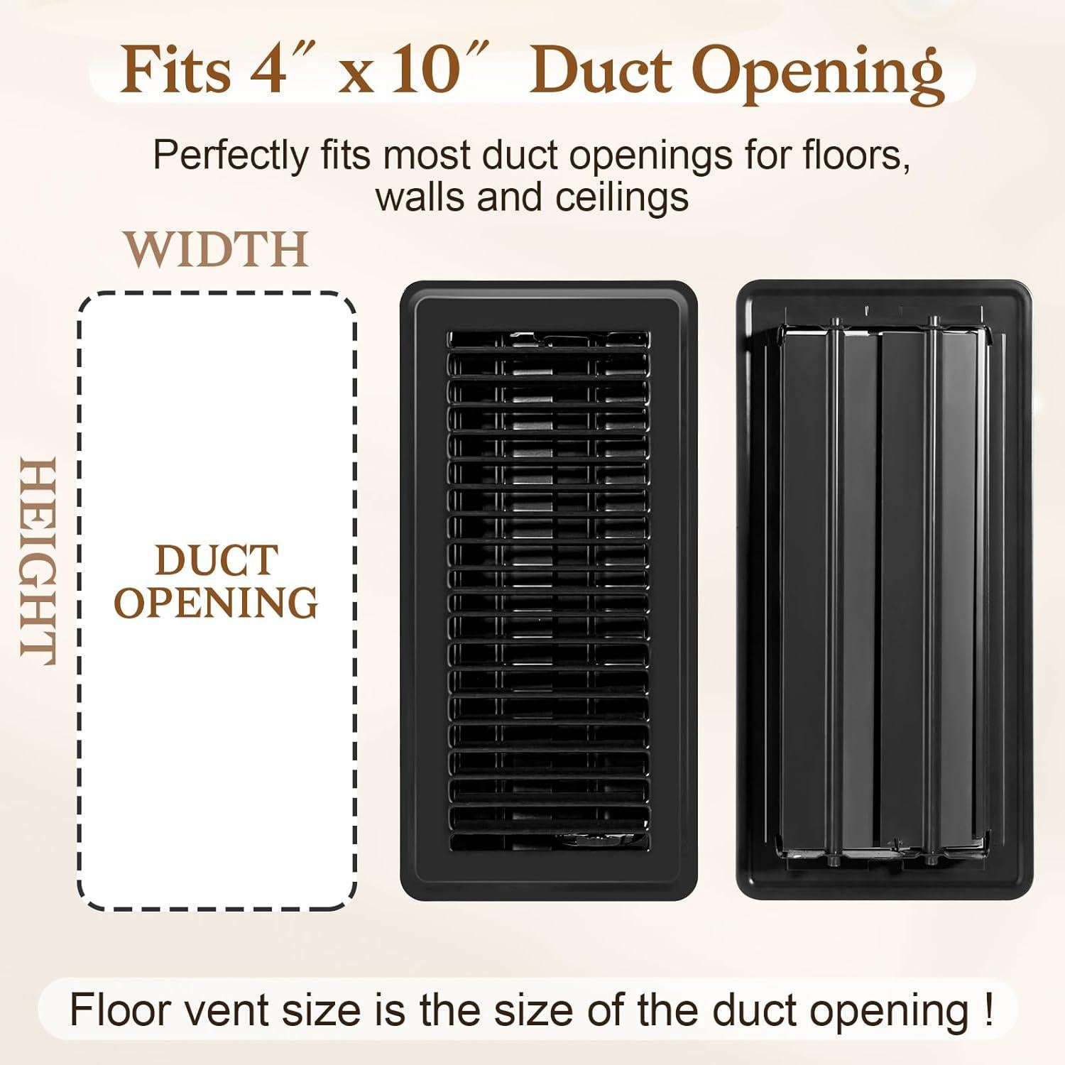 Rejillas de Piso 4x10 Essenya - 8 PCS, Metal a Prueba de Óxido