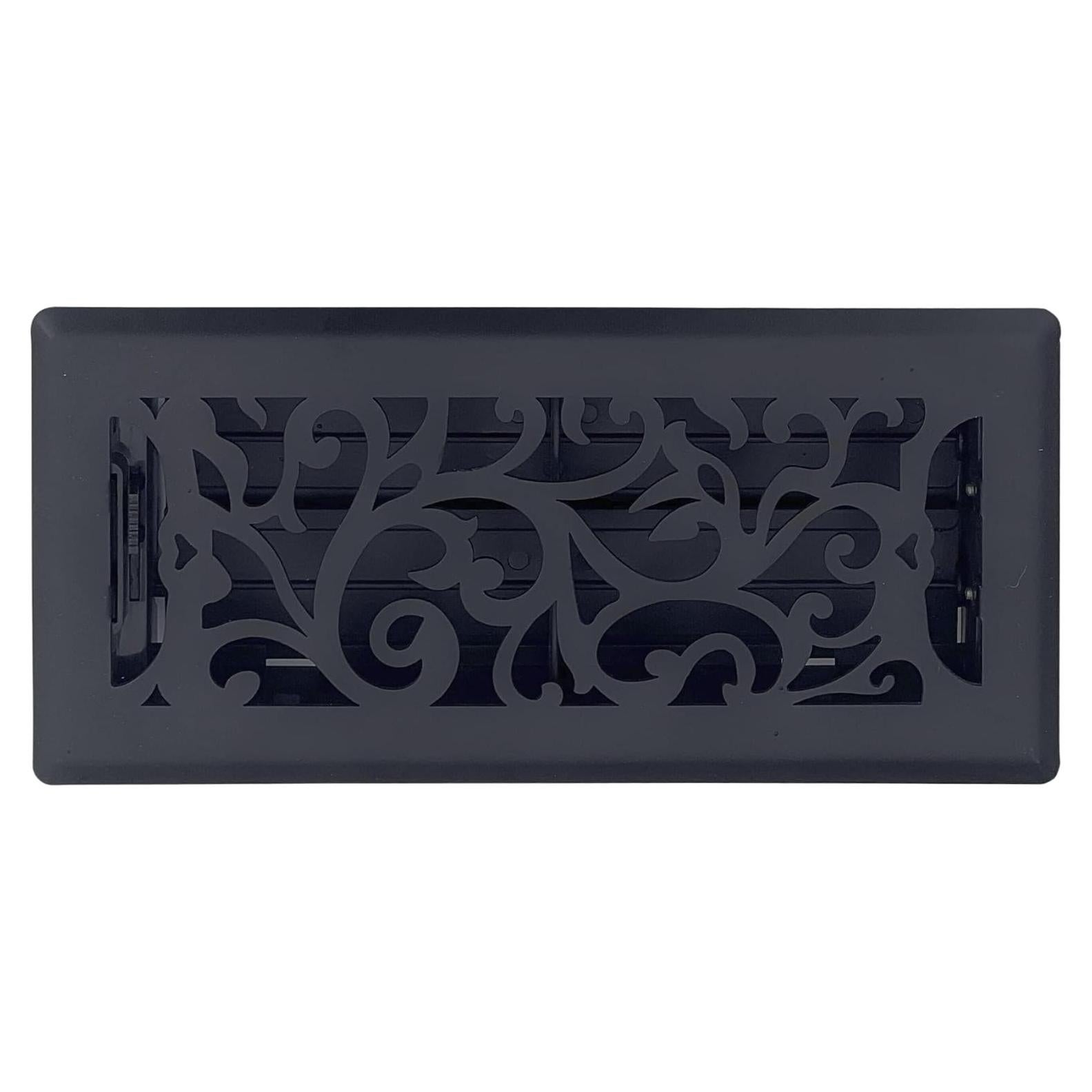 Rejilla de Piso Floral 4x10" Sierra Gates Negro Texturizado