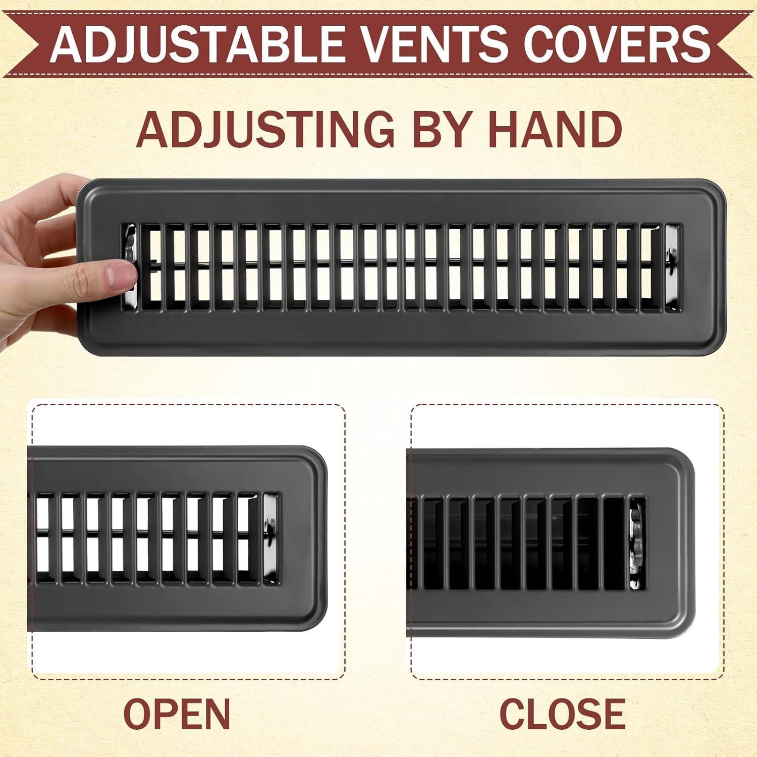 Cubiertas de Ventilación de Piso Tandefio 5.08x30.48 cm Gris