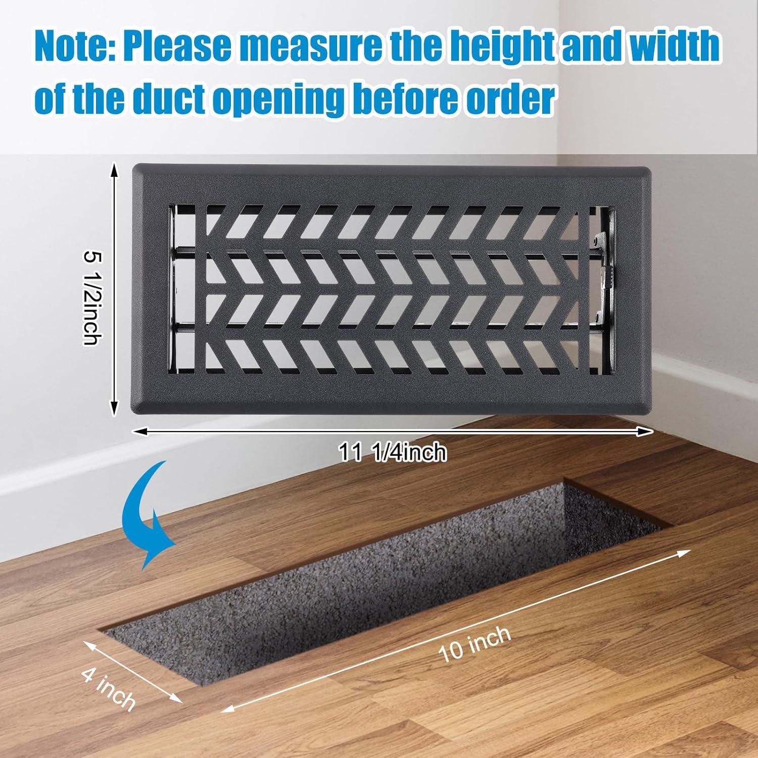 Juego de 8 rejillas de piso negras Yaocom con filtros de malla