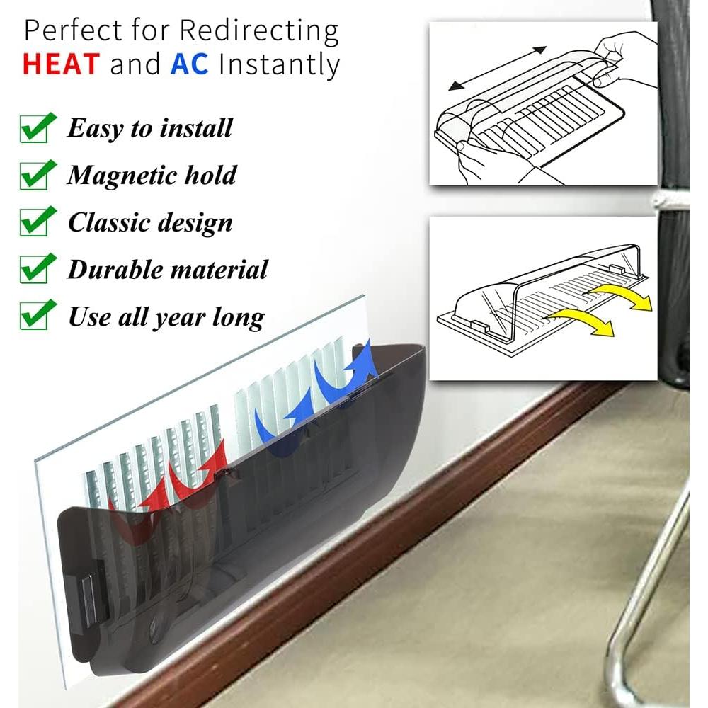 Deflector de Aire Irrompible DGQ Ajustable 20 a 30 cm Negro - Paquete de 4