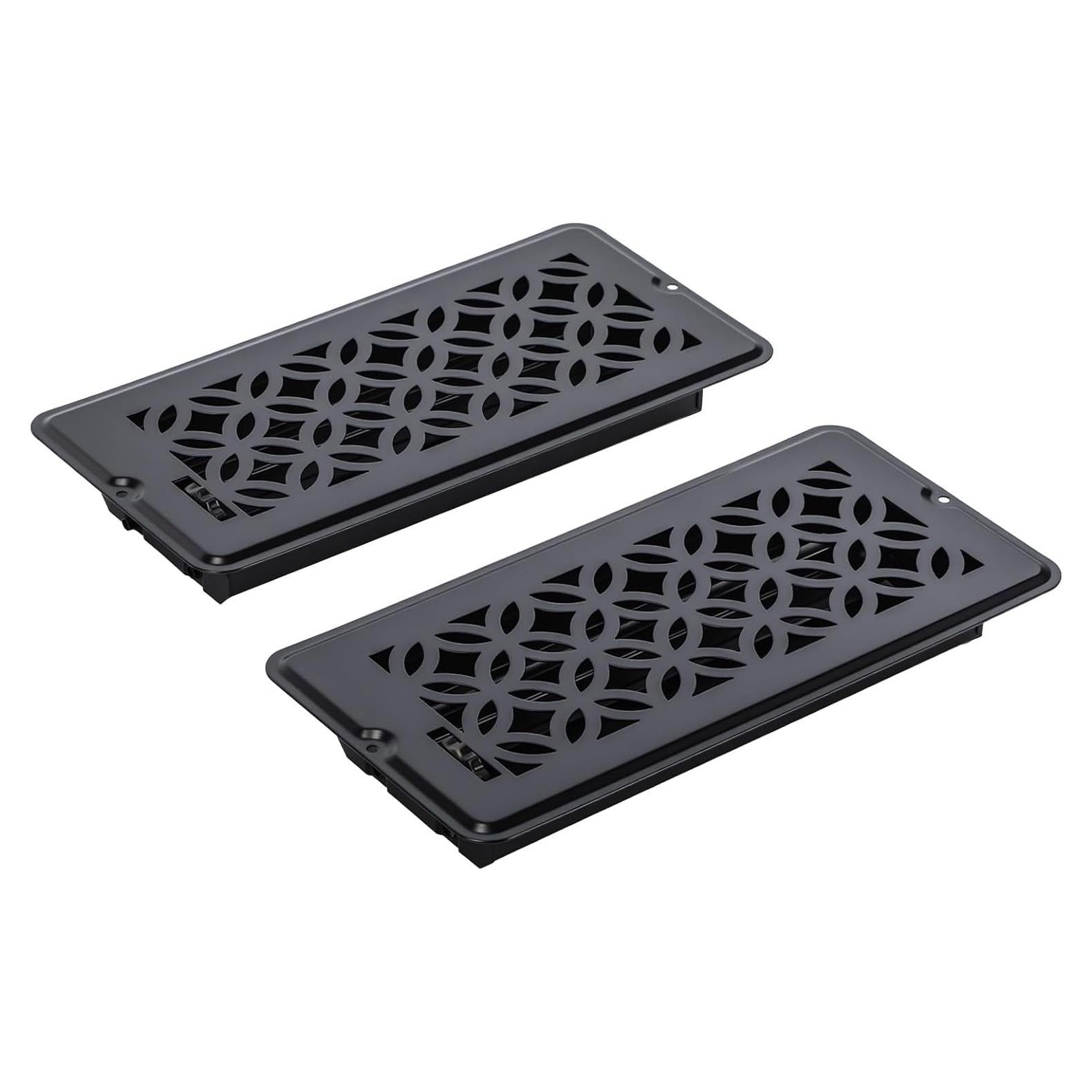 2 Cubiertas de Ventilación de Piso Ajustables 4x10 MMFSF Negro