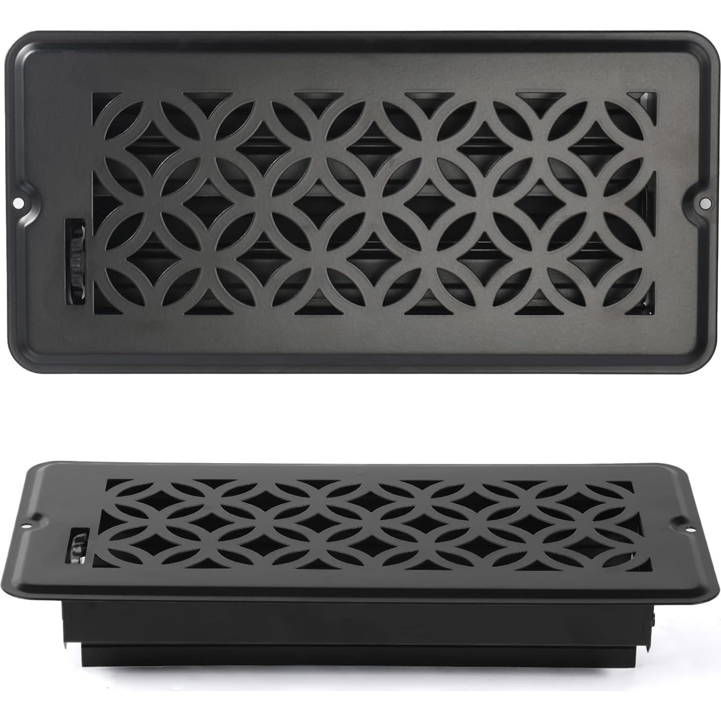 2 Cubiertas de Ventilación de Piso Ajustables 4x10 MMFSF Negro