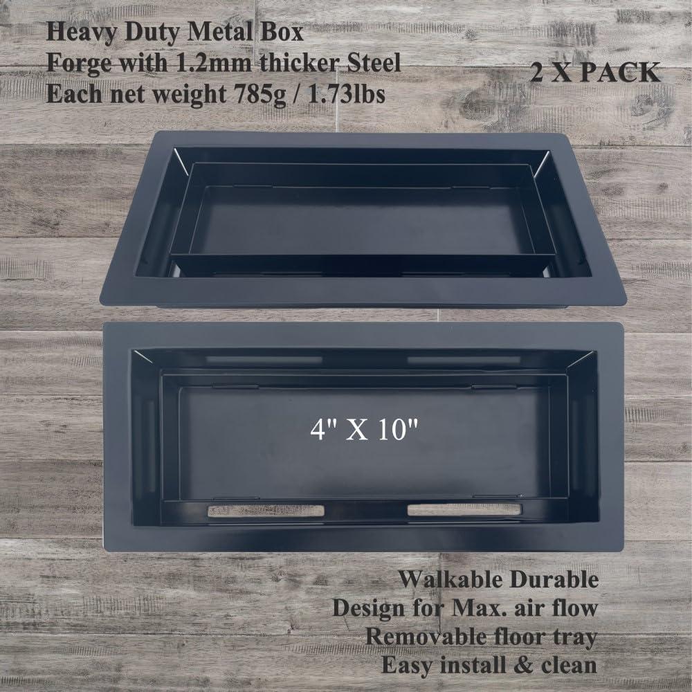 Rejilla de Piso 10x25 cm Personalizable MAZENHARD Negro