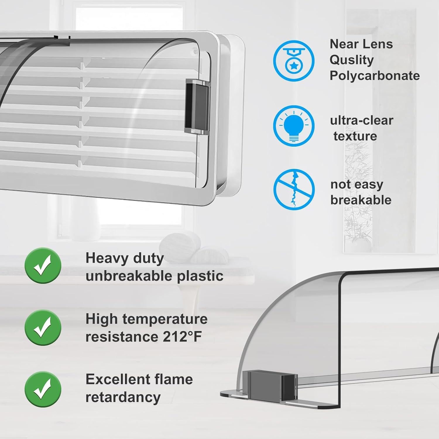 Deflector de Aire Ajustable CH24globall Claro 2Pack 25.4-35.6 cm