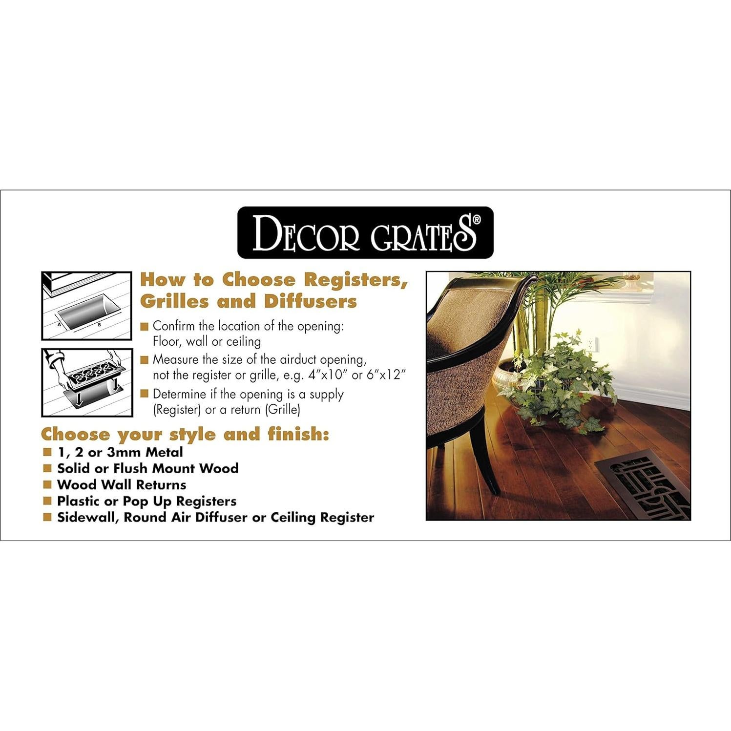 Rejilla de Piso Louvered de Madera Decor Grates 5x30.5 cm Roble