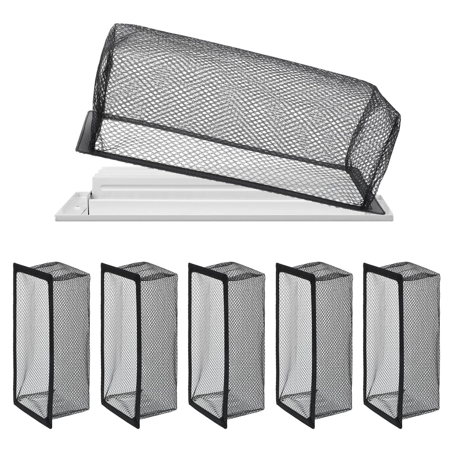 6 Trampas de Ventilación de Piso Abeillo 10x25.4 cm Negro