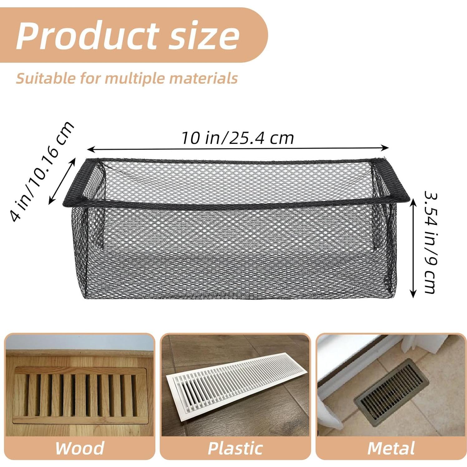 6 Trampas de Ventilación de Piso Abeillo 10x25.4 cm Negro