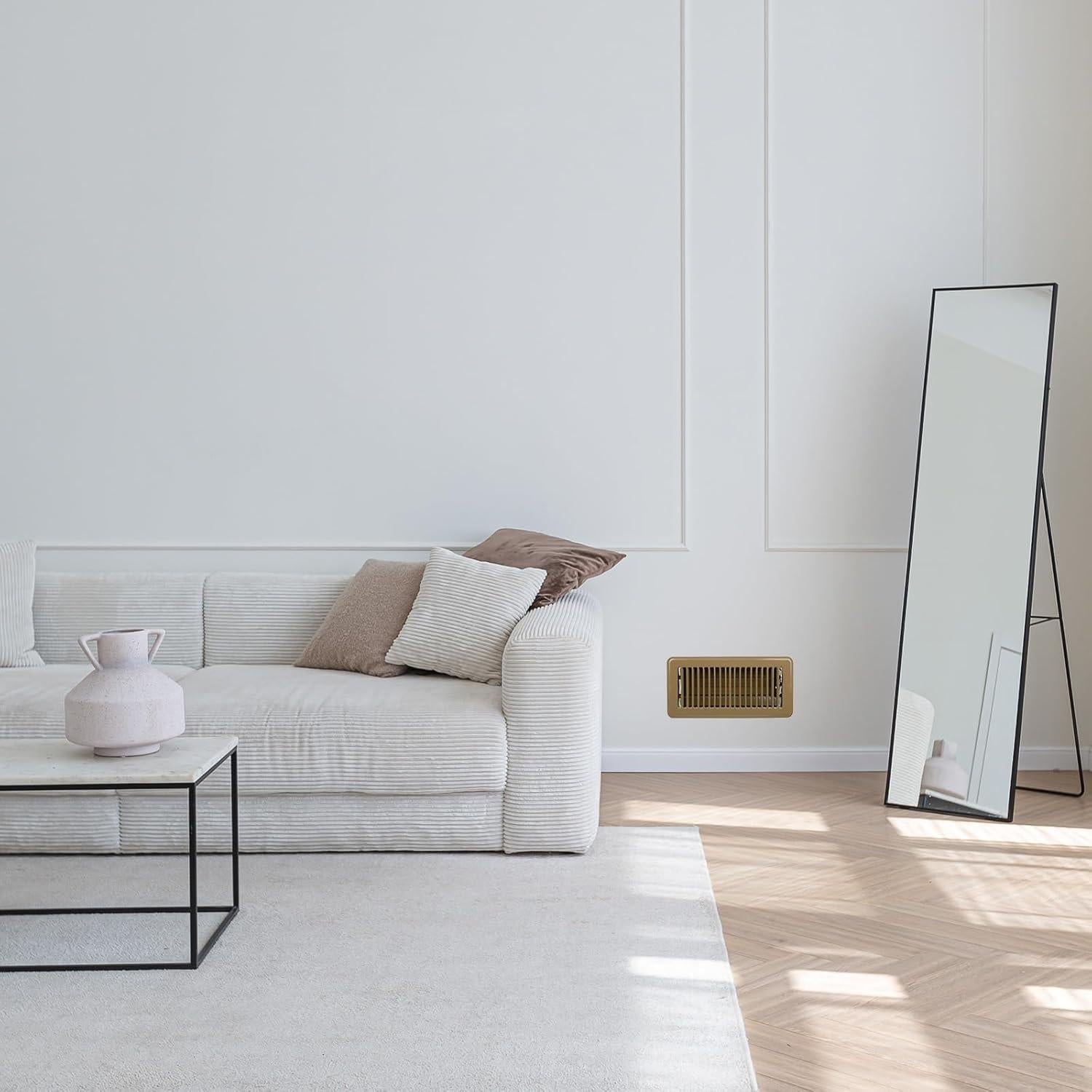 6 Trampas de Ventilación de Piso Abeillo 10x25.4 cm Negro