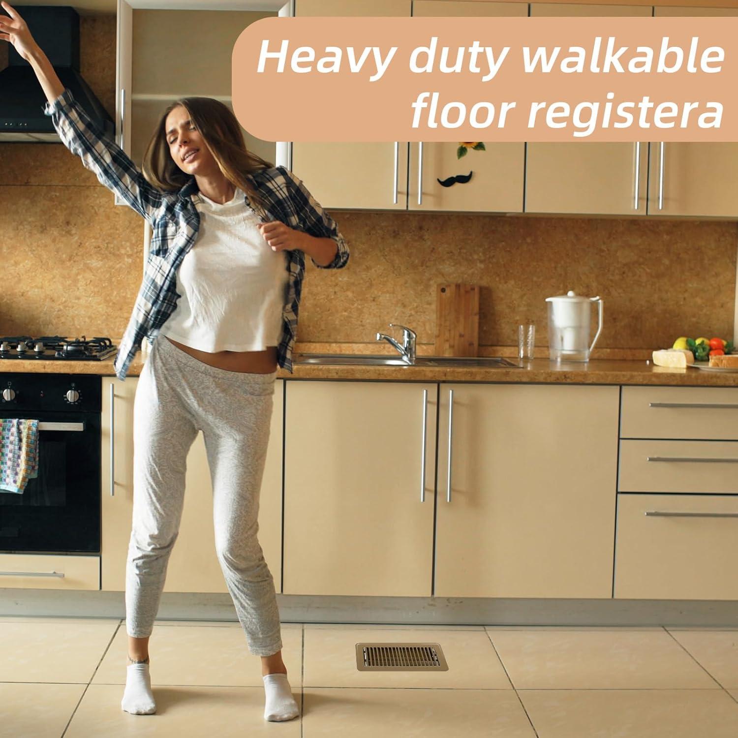 6 Trampas de Ventilación de Piso Abeillo 10x25.4 cm Negro