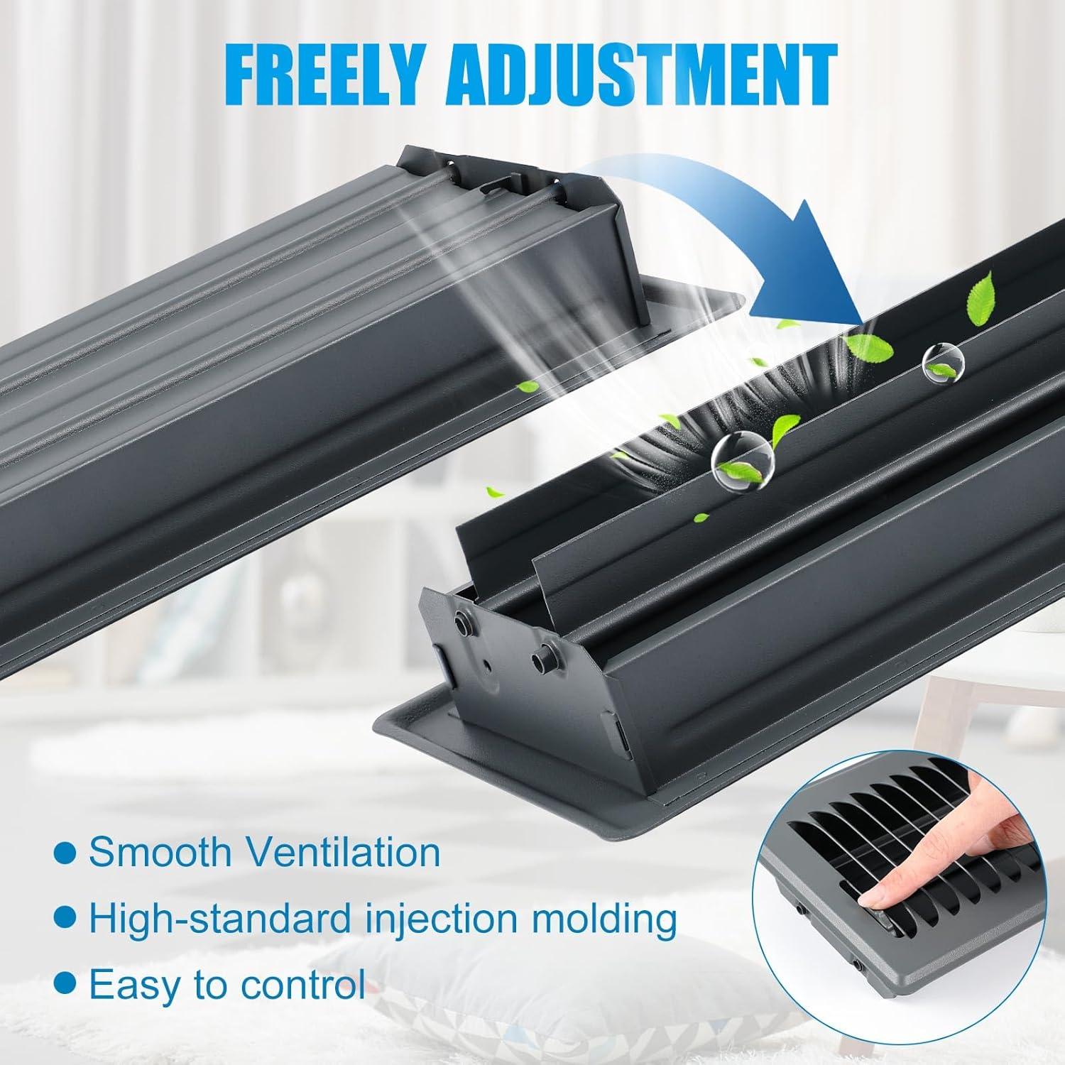 Set de 12 Rejillas de Ventilación de Piso Rossesay 10x25 cm