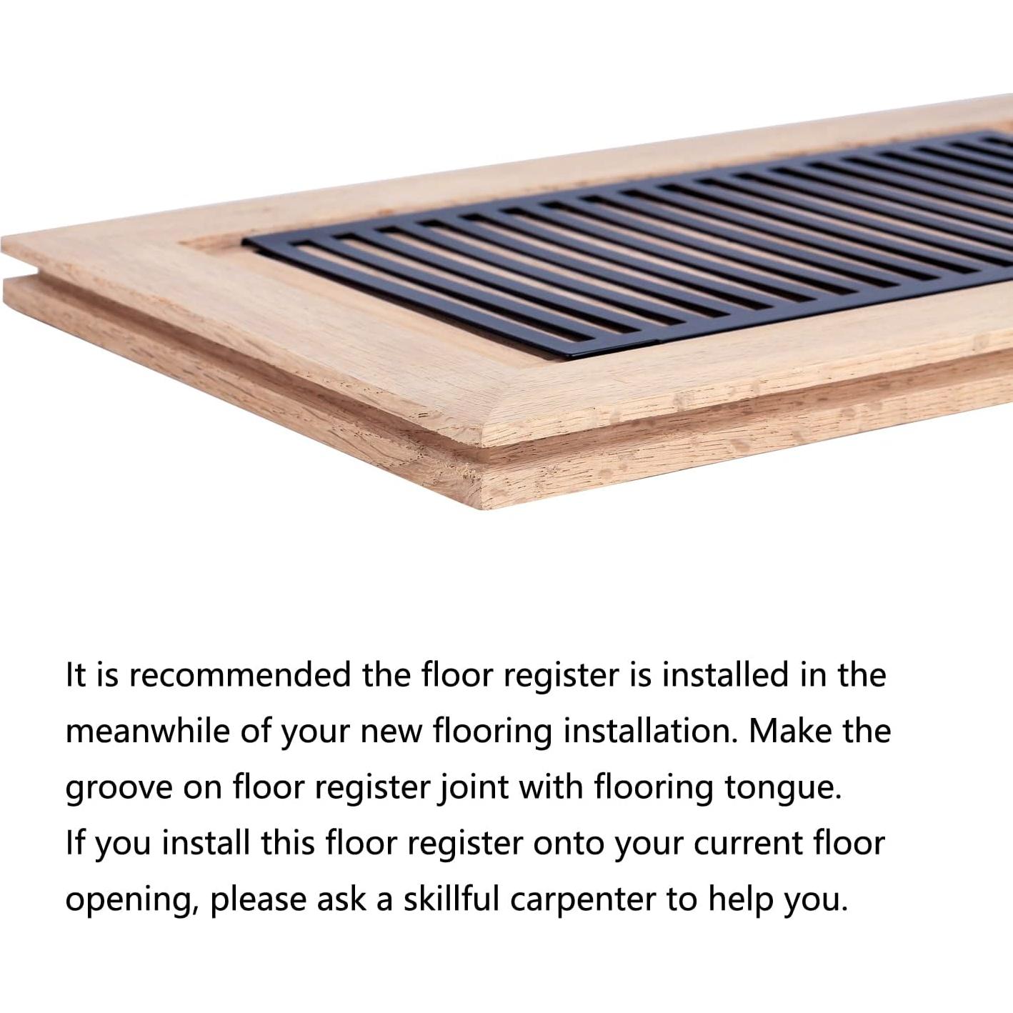 Registro de Piso Empotrado Homewell 6x12" Roble Rojo Sin Acabado