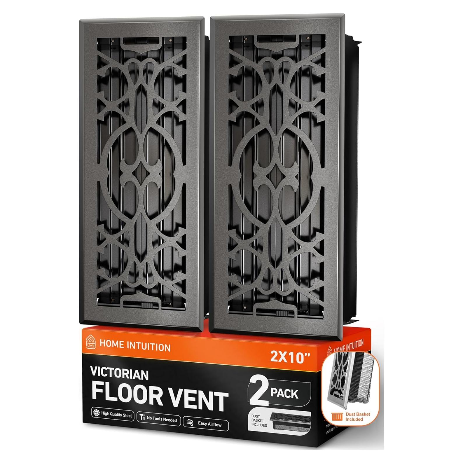Cubierta de Ventilación de Piso Home Intuition 2x14 cm Gris